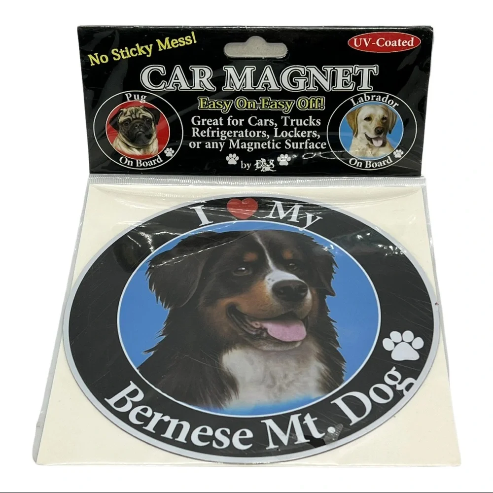 I Love My (Dog) Car or Fridge Circular Magnet - New ~ Great Gift